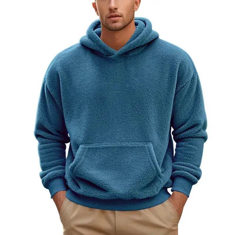 Fall Winter Fleece Plush thick Hoodie Pullover tops for men - www.Shopthatapp.com