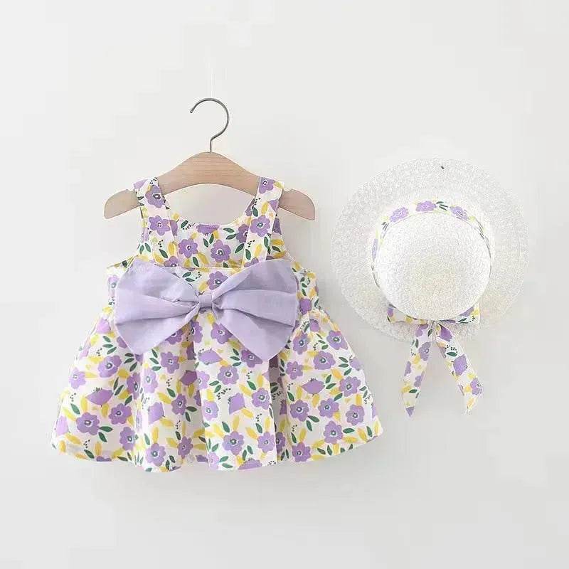 Casual Newborn Baby girl Printed Bow Princess Dress - www.Shopthatapp.com