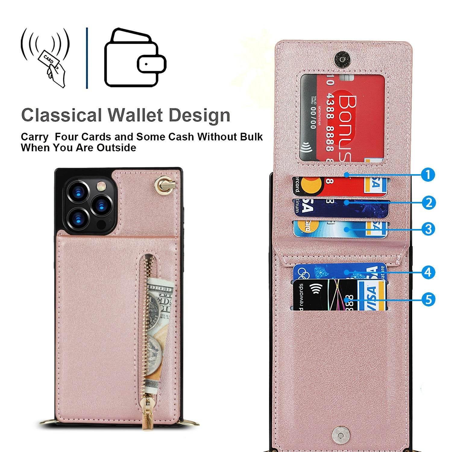 Samsung leather Crossbody Phone Case Card Holder Wallet leather case - www.Shopthatapp.com
