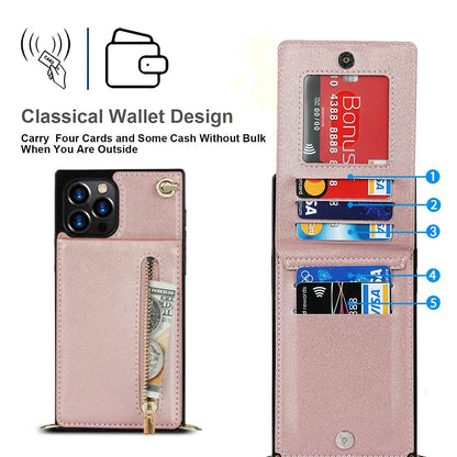 Samsung leather Crossbody Phone Case Card Holder Wallet leather case - www.Shopthatapp.com