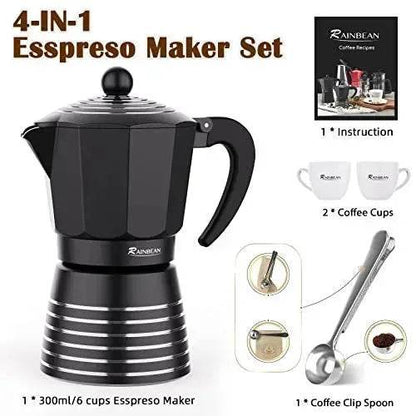 4 in 1 Italian Stovetop Espresso Coffer Maker set - www.Shopthatapp.com