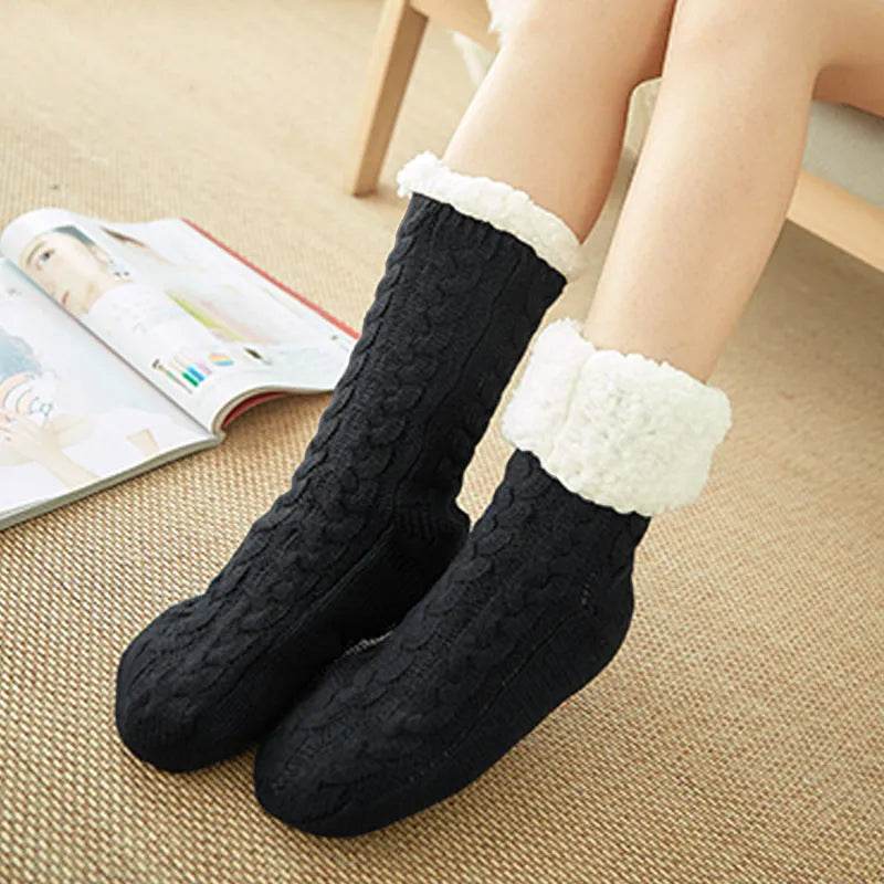 Winter Warm Knitted Plush Floor Socks Home Indoor Non-slip Carpet Socks For Men And Women - www.Shopthatapp.com