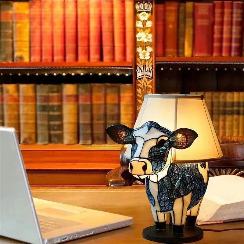 Beautiful Cow Table Lamp Bedside Table Lamp With USB Bedside Lamp For Living Room Bedroom Dormitory Bra Ornament - www.Shopthatapp.com