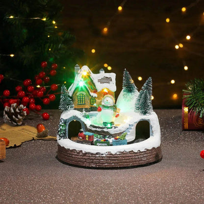 Christmas Rotating Resin Luminous Music Box Ornaments - www.Shopthatapp.com