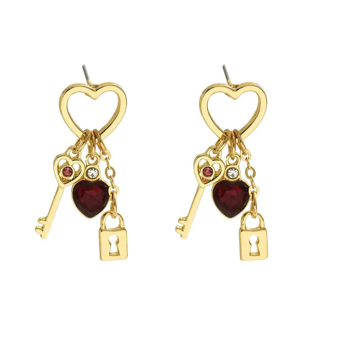 Simple Love Female Diamond Lock-shaped Special-interest Earrings - www.Shopthatapp.com