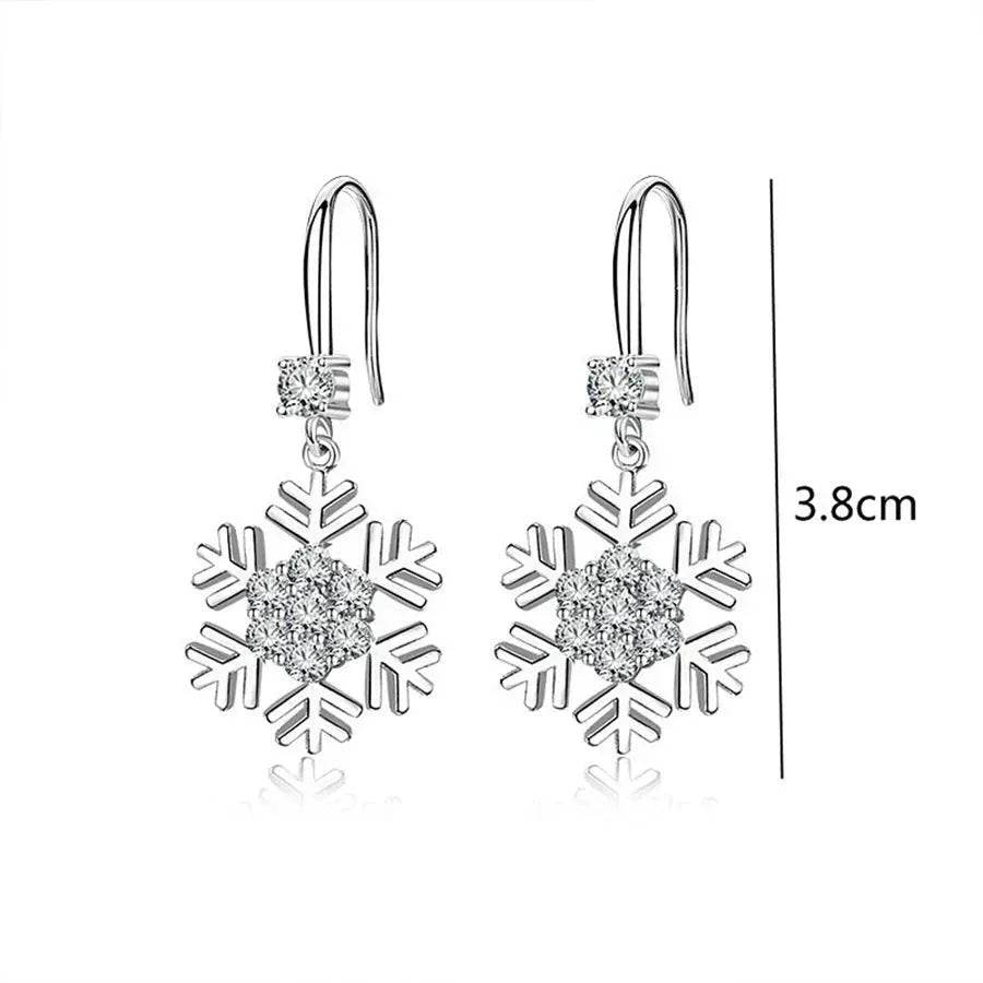Temperament Snowflake Earrings With Rhinestones Fashion Personalized Christmas Earrings For Women Jewelry - www.Shopthatapp.com
