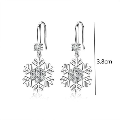 Temperament Snowflake Earrings With Rhinestones Fashion Personalized Christmas Earrings For Women Jewelry - www.Shopthatapp.com