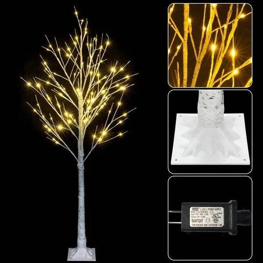4FT Snowflake Christmas Tree With 48 LED Lamp Artificial Snowflake Pine Tree Home Decoration For Holiday - www.Shopthatapp.com