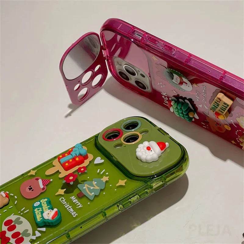 Christmas -Themed Silicone iphone Protective case with pendant girls - www.Shopthatapp.com