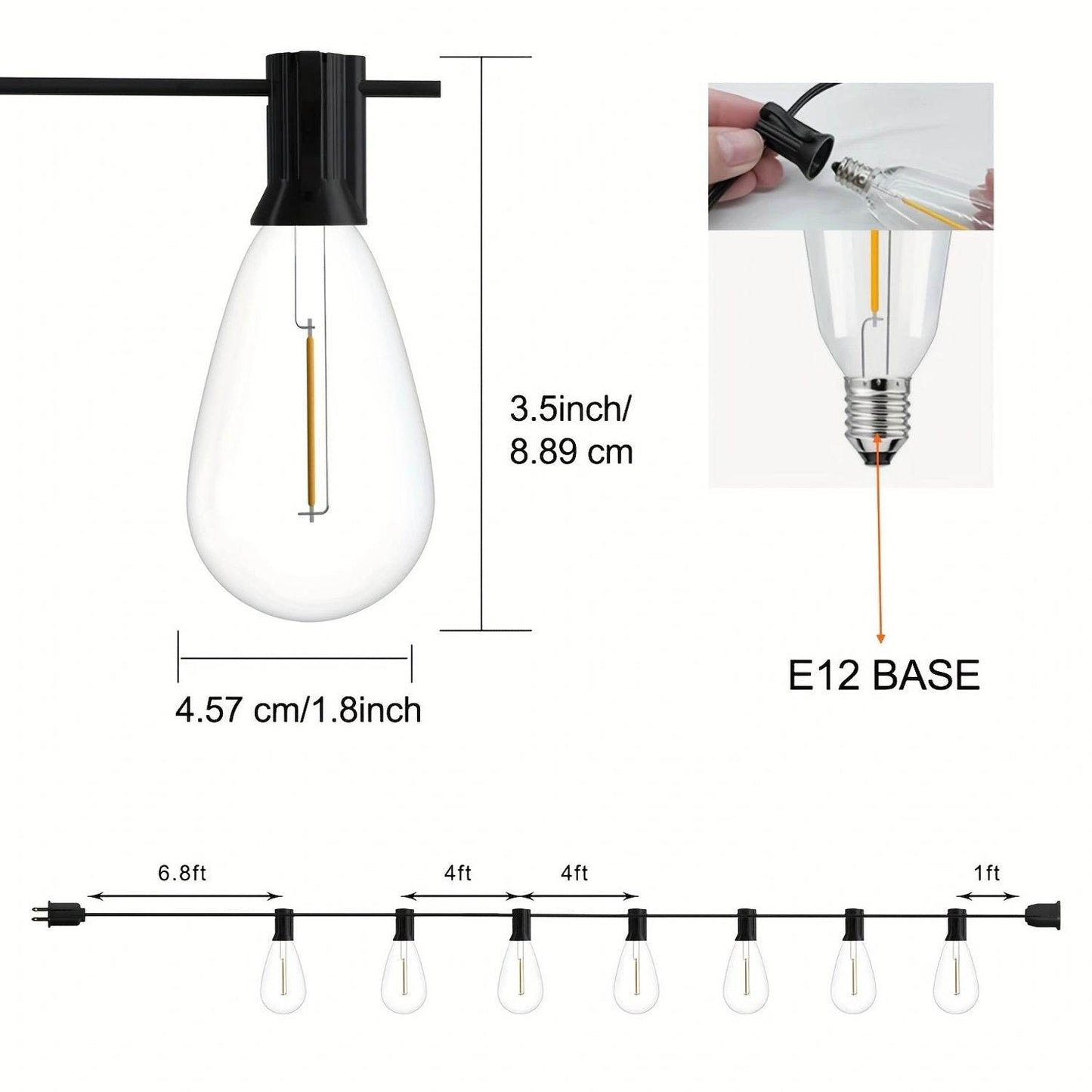 High Voltage Direct Insertion S14 Light String Party Light - www.Shopthatapp.com