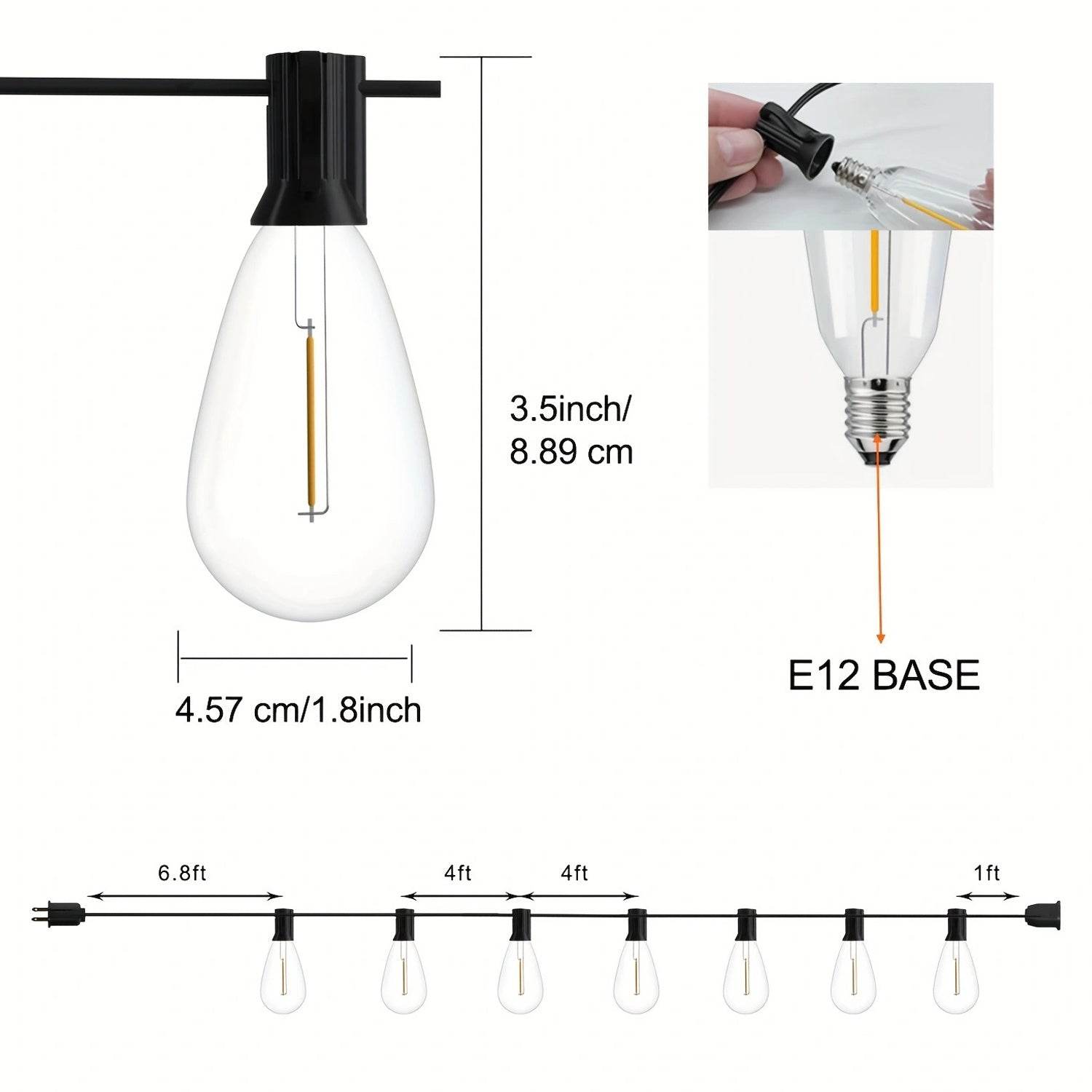 High Voltage Direct Insertion S14 Light String Party Light - www.Shopthatapp.com