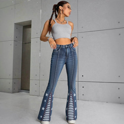 Bell Bottom Denim – Classic High Rise Flare Jeans for Women - www.Shopthatapp.com