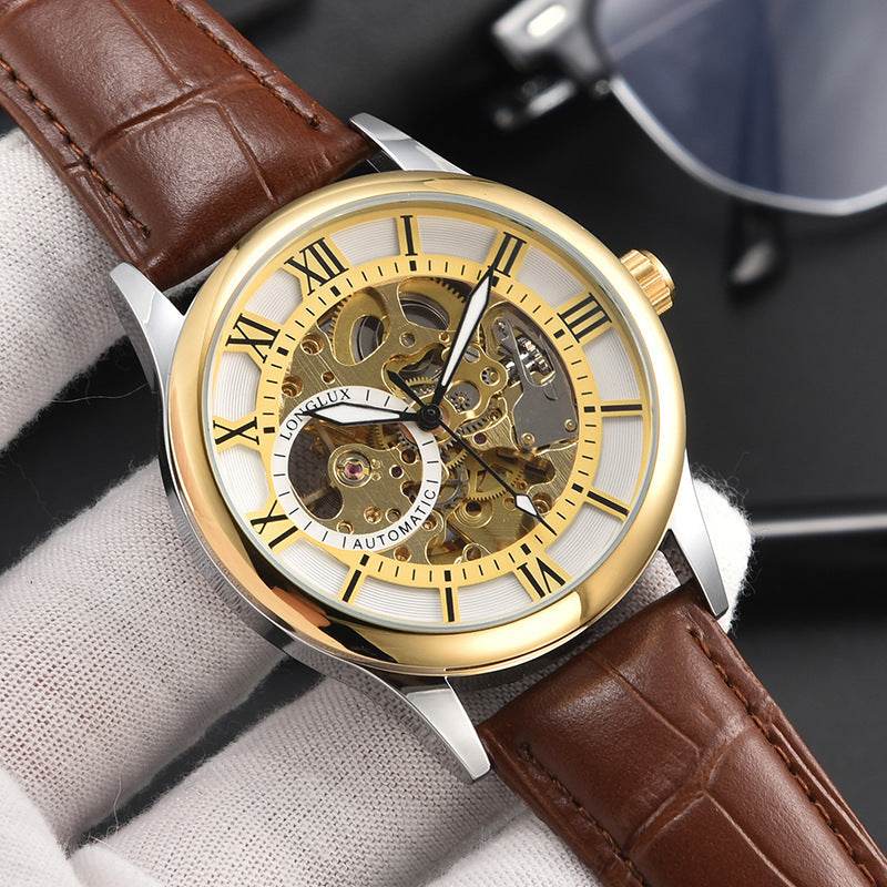Men's Mechanical Watch Roman Scale Waterproof Fashion Business - www.Shopthatapp.com