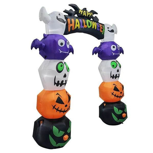 8.2 FT Cute Halloween Inflatables Pumpkin Archway Outdoor Decoration, Giant Blow Up Yard Arch Decorations With Built-in LED Lights For Holiday Party Front Yard Lawn Garden Decor - www.Shopthatapp.com