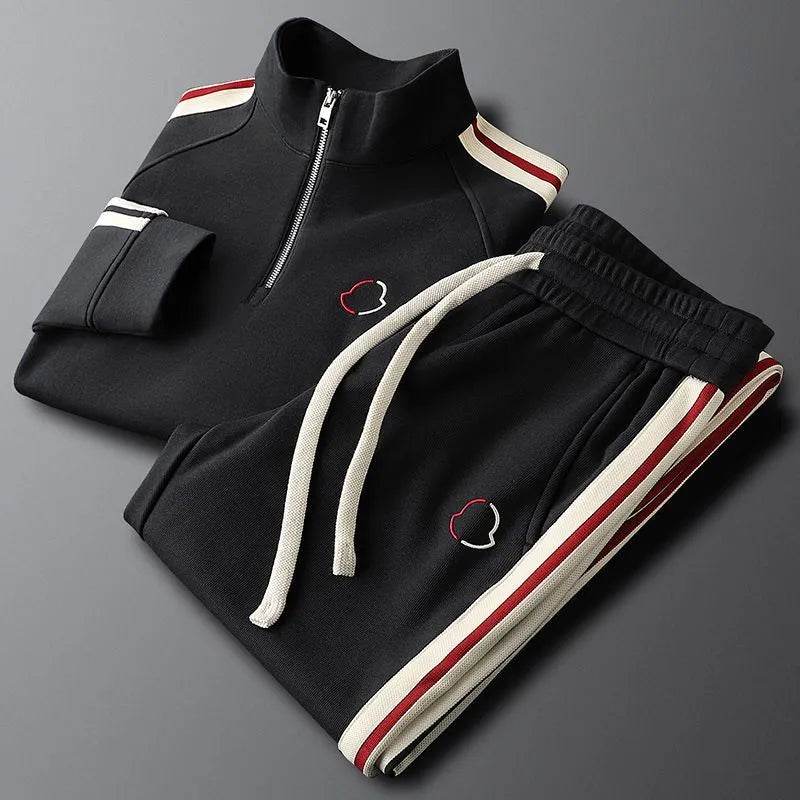 2pcs Fashion Side Stripe Leisure Sports Quarter Zip Tracksuit Co ord for Men - www.Shopthatapp.com