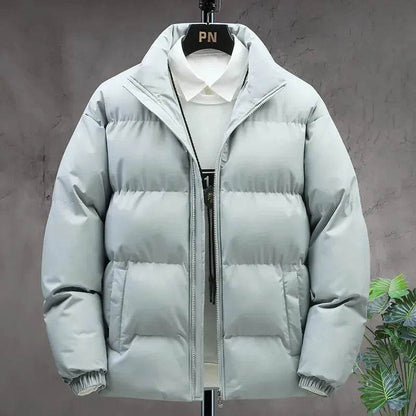 Winter Cotton padded Velvet Thick Stand Collar Rain Puffer Jacket for men - www.Shopthatapp.com