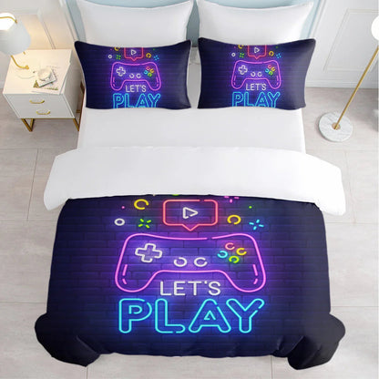 Gaming Duvet Cover Set Twin Full Queen King Size Video Game Controller Bedding Set, Boys Video Games Comforter Cover With 2 Pillow Shams, Bed Set For Boys Girls Bedroom Decor - www.Shopthatapp.com