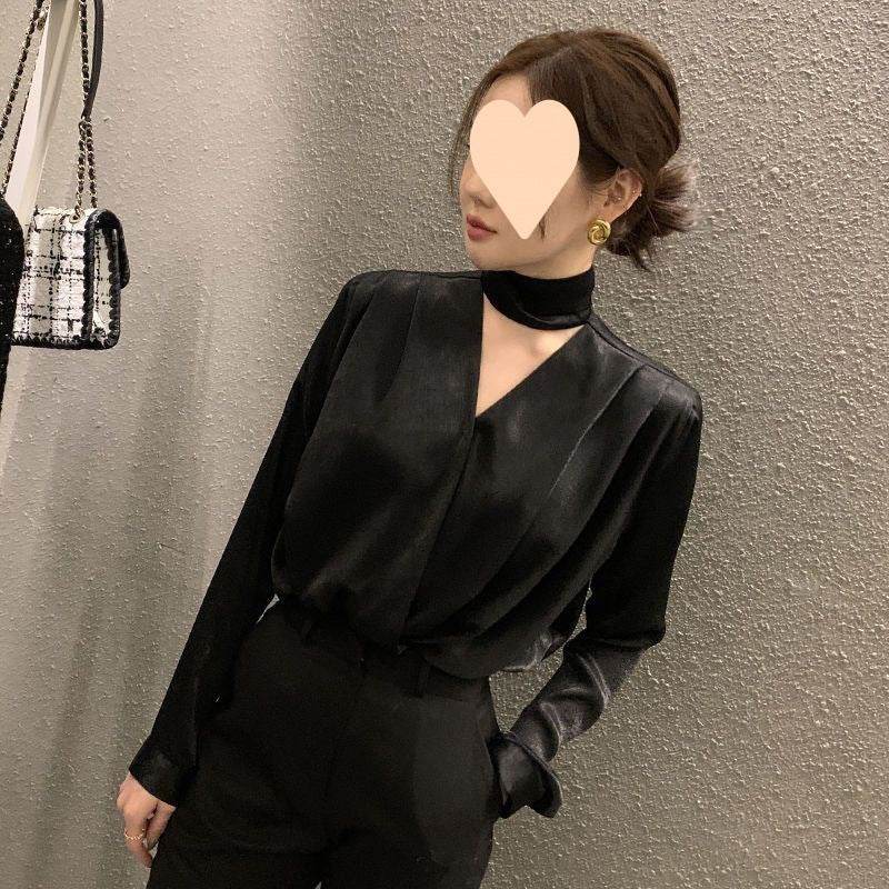 High-end Anti-wrinkle Acetate Satin pleated Blouse Shirt For Women - www.Shopthatapp.com