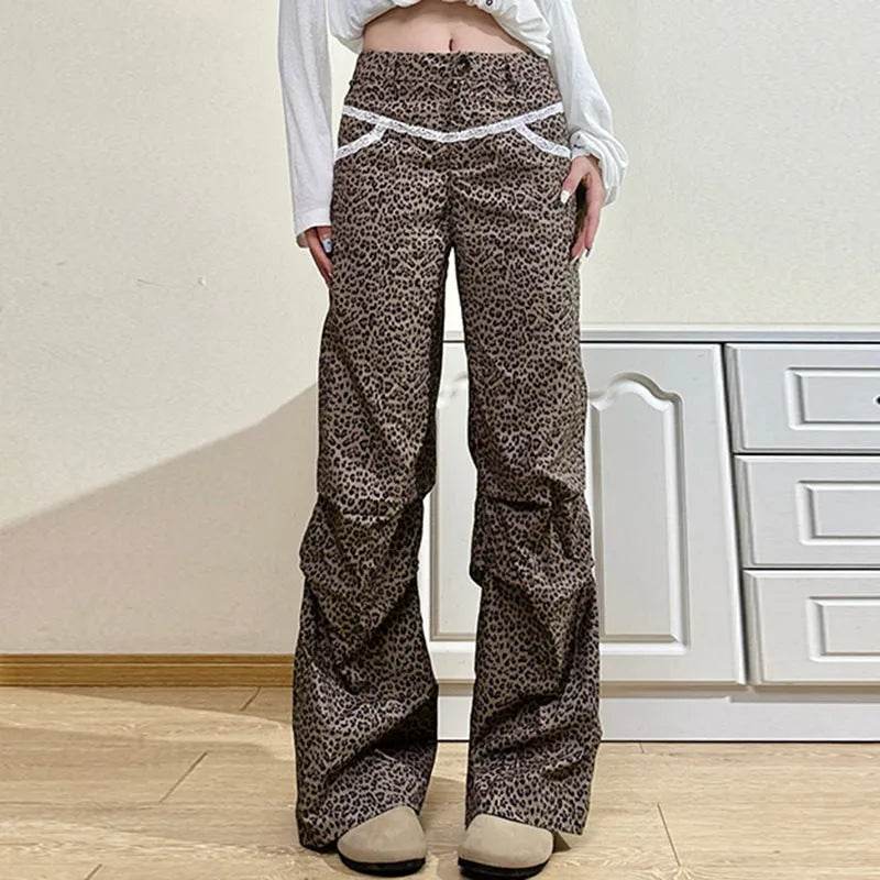 Slim Woven Leopard Print Casual Pants For Women - www.Shopthatapp.com