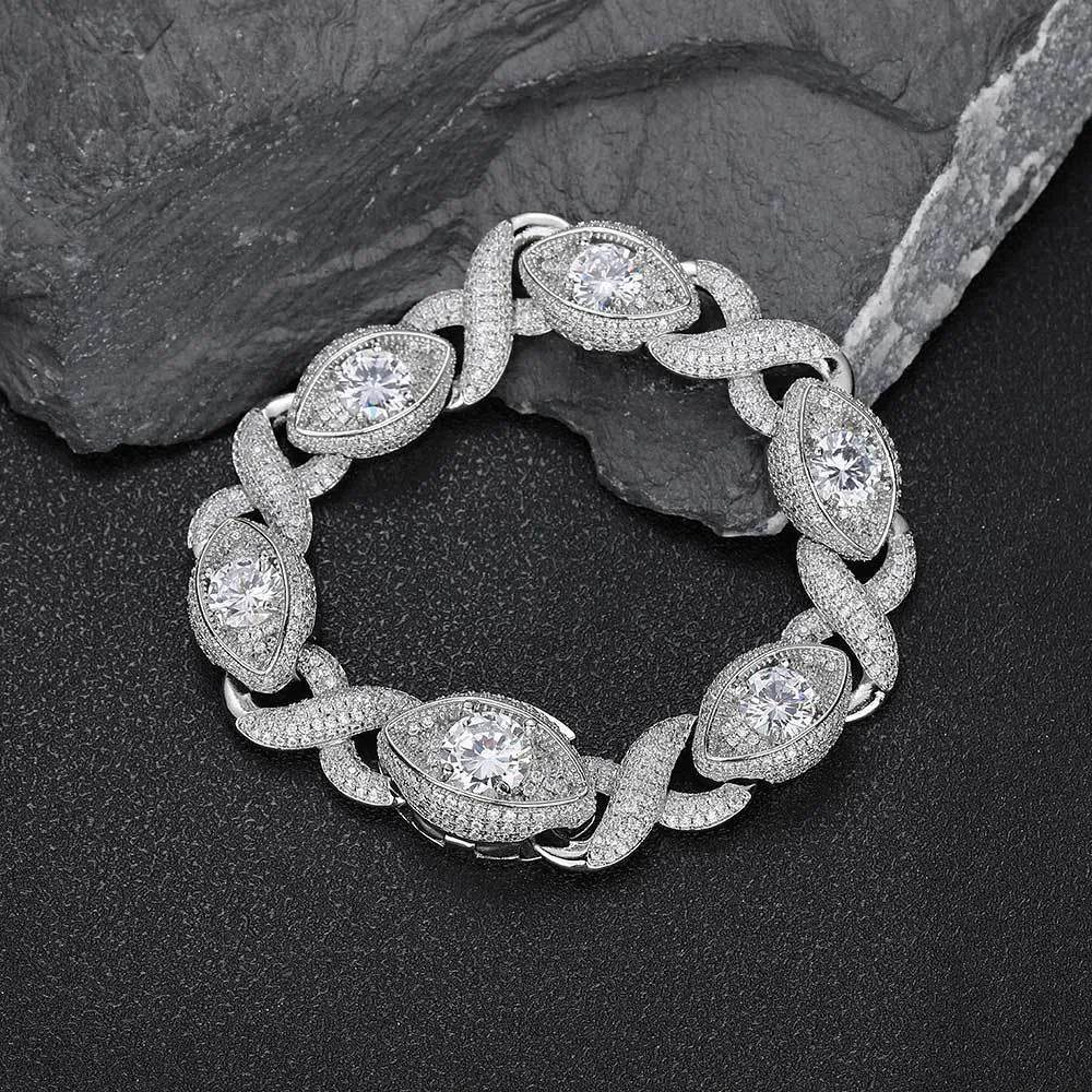Men's Fashion Hip Hop Zircon Bracelet Cuban Link Chain - www.Shopthatapp.com