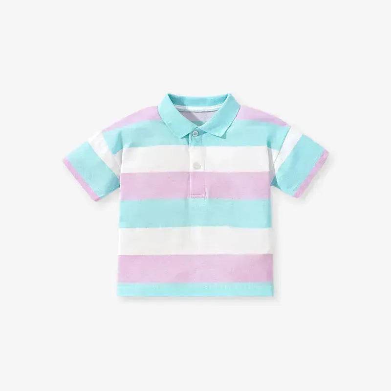 Polo Shirt  for boys Short Sleeve Striped  cotton shirt for baby boys - www.Shopthatapp.com