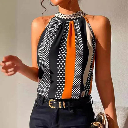Women's Polka Dot Top Halter Neck – Classy & Elegant Style - www.Shopthatapp.com