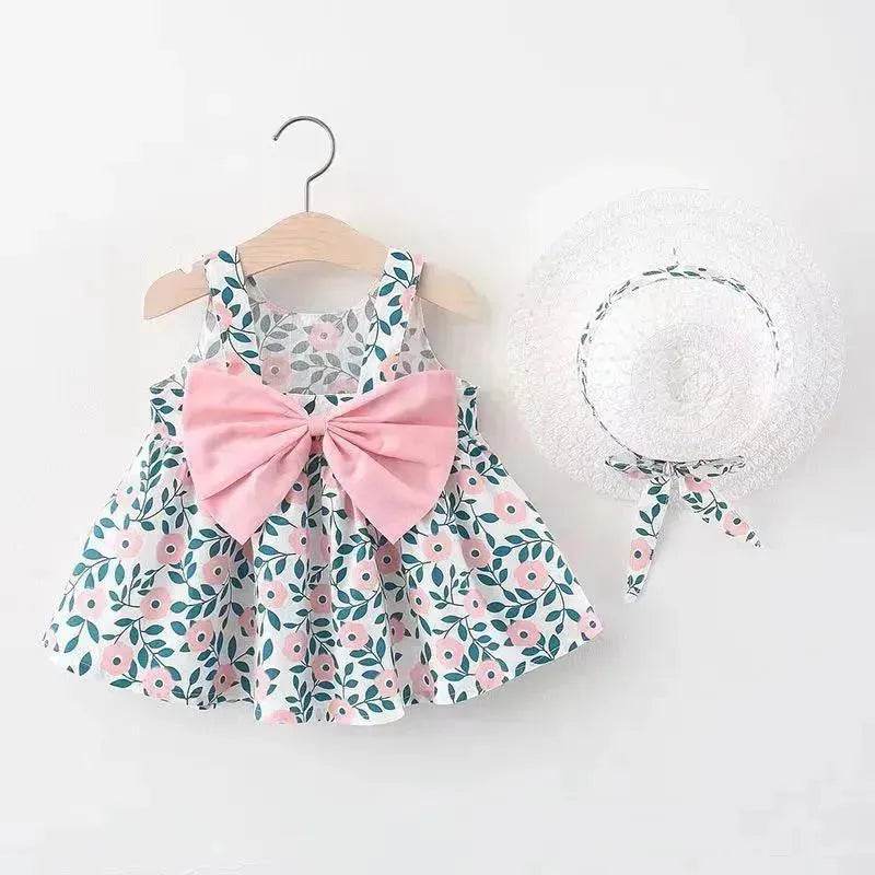 Casual Newborn Baby girl Printed Bow Princess Dress - www.Shopthatapp.com