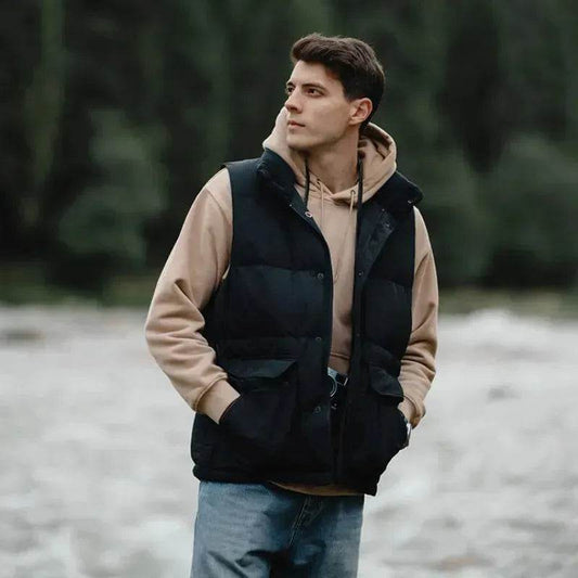 Winter Sleeveless Duck Down Windproof Vest Down Jacket Coat for men - www.Shopthatapp.com