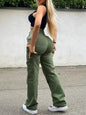 Straight Leg Cargo Pants Women High Waist Casual Baggy Pants - www.Shopthatapp.com
