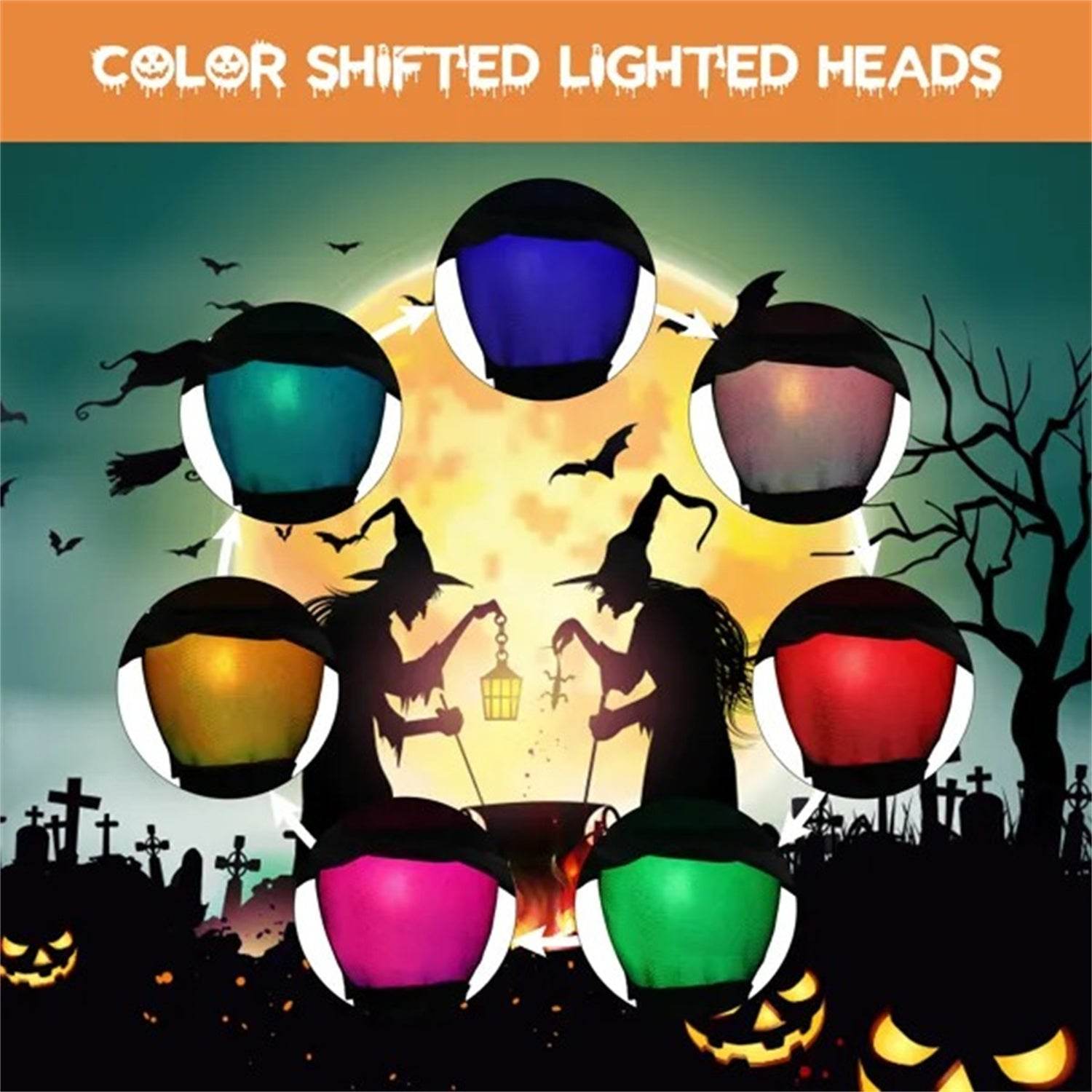 Halloween Black Witches With Change Colors - www.Shopthatapp.com