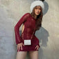 Women Fashion Slim Fit Hollow Long Sleeve Dress Y2K Charming Backless Hip-hugging Short Mini Suspender Dresses for Club Party - www.Shopthatapp.com