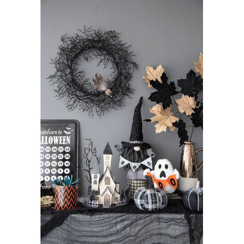 10x8.3x13.5 Cardboard Lighted Haunted House, Black Beige Tabletop Holiday Halloween Decor, Battery Powered - www.Shopthatapp.com