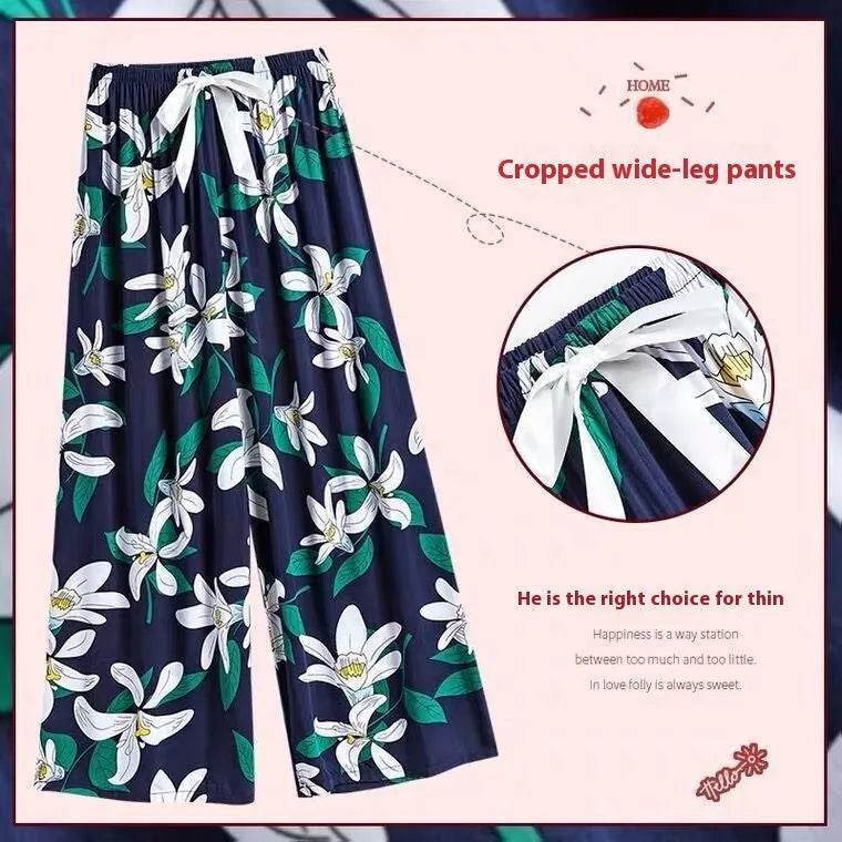 Cotton Silk Pajama Lounge trouser Pants Summer Women - www.Shopthatapp.com