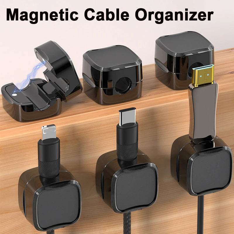 Under  Desk Cable Management System Wire Magnetic Cable Organizer - www.Shopthatapp.com