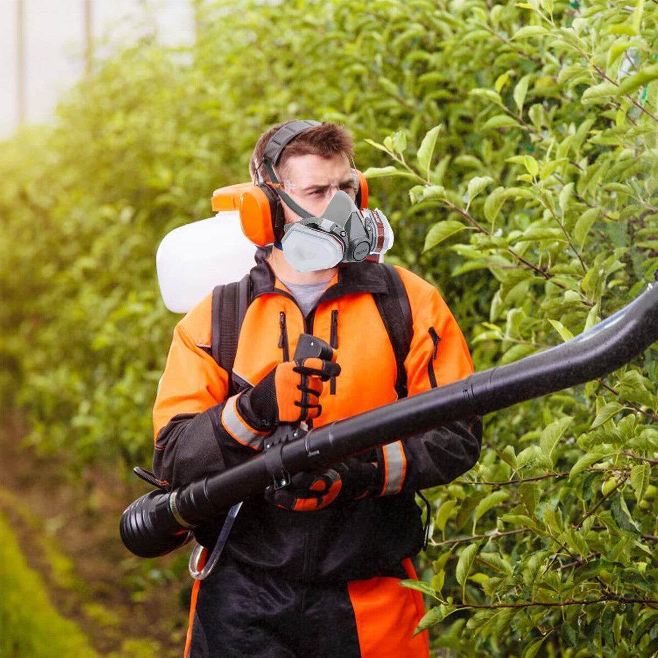 7in1 Half Face Gas Mask Facepiece Spray Painting Respirator Reusable Safety protective mask - www.Shopthatapp.com #