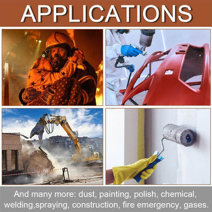 7in1 Half Face Gas Mask Facepiece Spray Painting Respirator Reusable Safety protective mask - www.Shopthatapp.com #