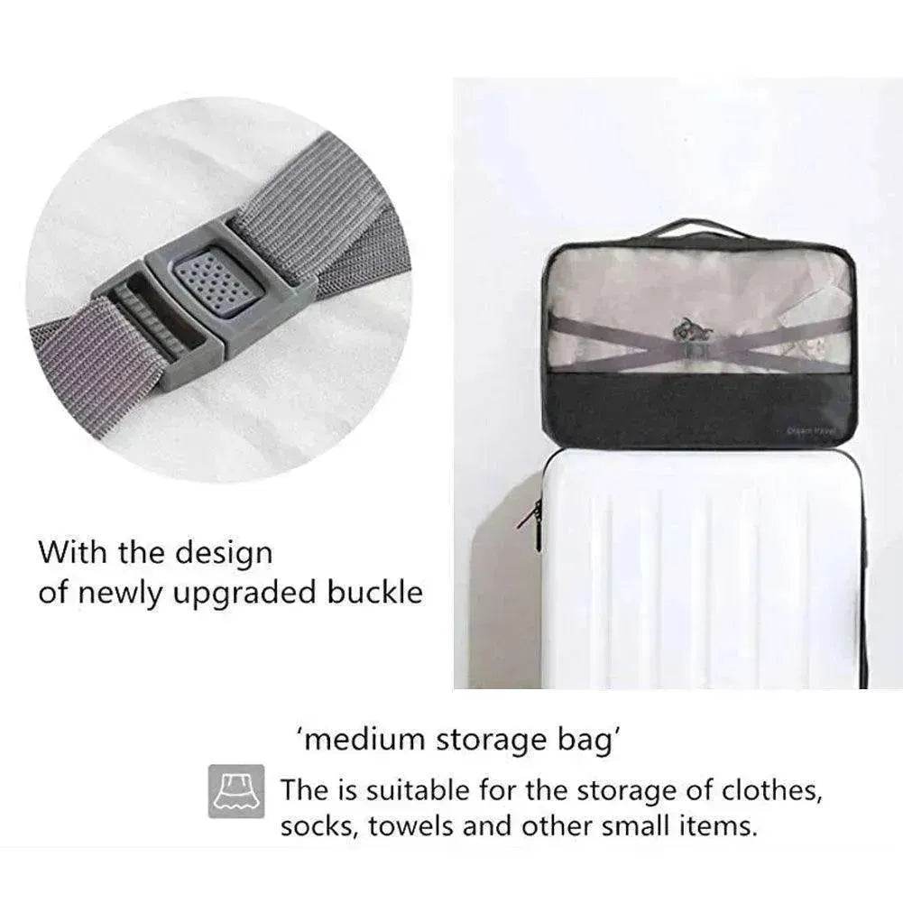 7pc Packing Cubes Luggage Storage Organiser Travel Bags - www.Shopthatapp.com