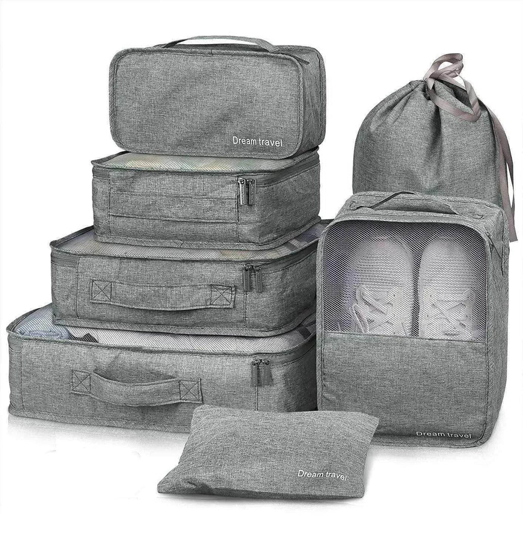 7pc Packing Cubes Luggage Storage Organiser Travel Bags - www.Shopthatapp.com