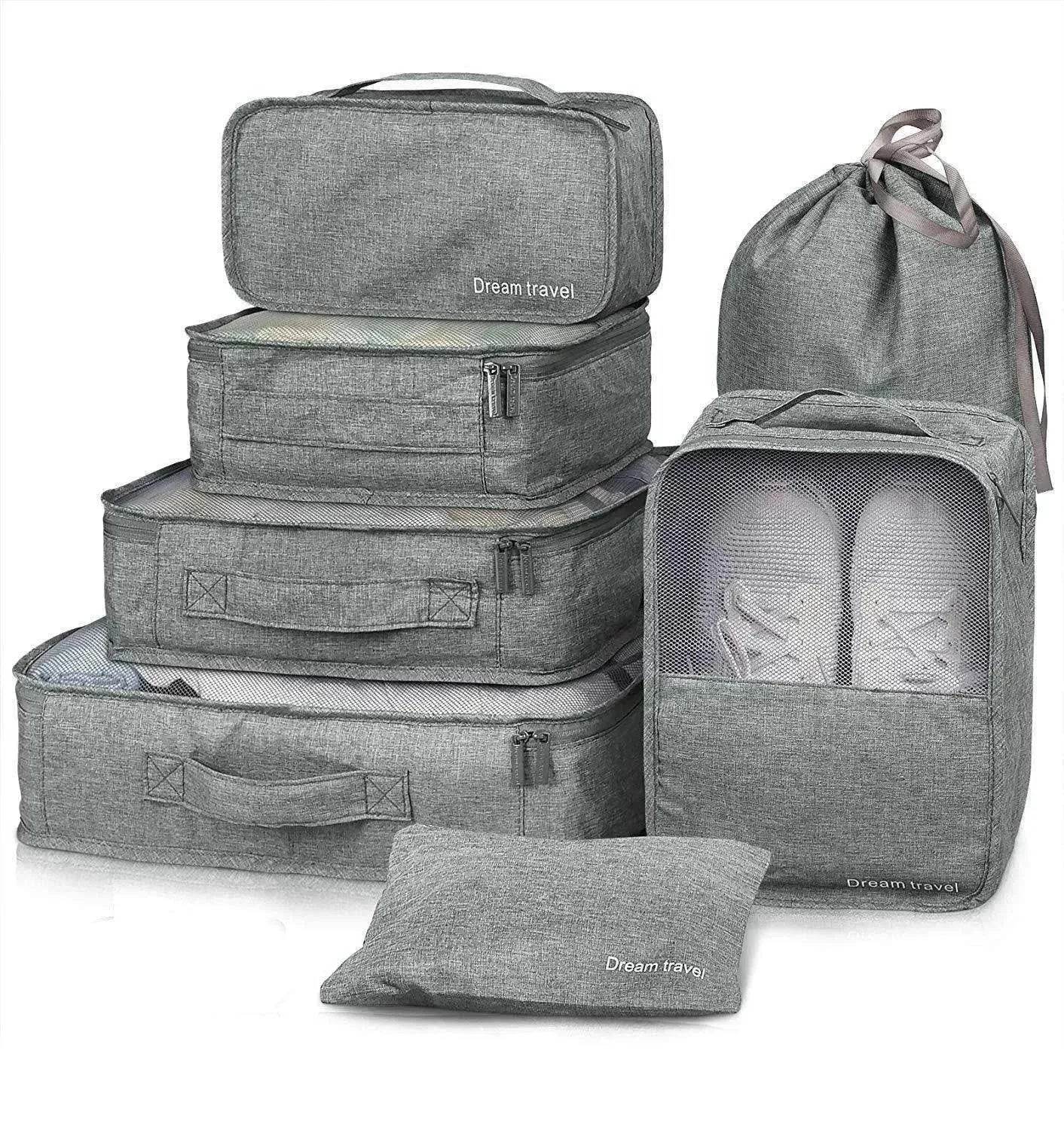 7pc Packing Cubes Luggage Storage Organiser Travel Bags - www.Shopthatapp.com