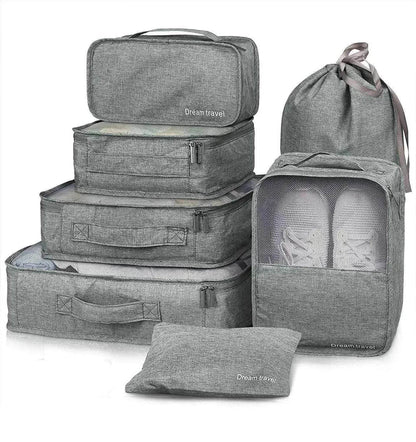 7pc Packing Cubes Luggage Storage Organiser Travel Bags - www.Shopthatapp.com