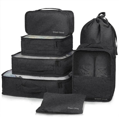 7pc Packing Cubes Luggage Storage Organiser Travel Bags - www.Shopthatapp.com