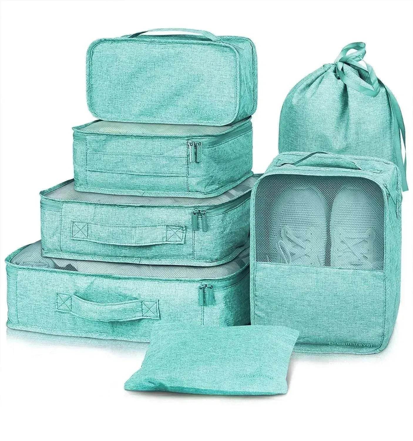 7pc Packing Cubes Luggage Storage Organiser Travel Bags - www.Shopthatapp.com