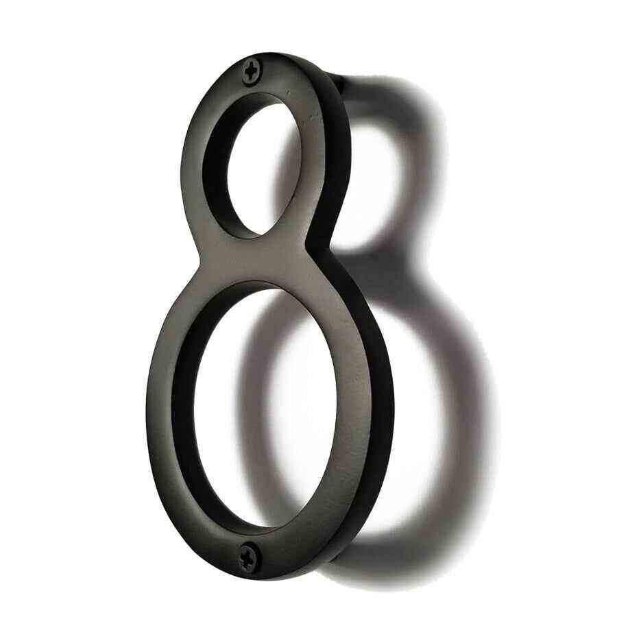 iDekor8 8 inch black house number in modern design for home address display