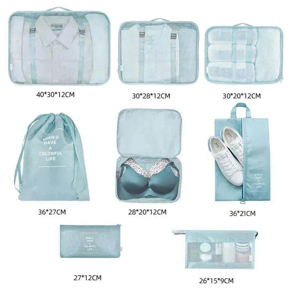 8 piece Set Luggage Divider Travel Storage Clothes Packing Cube Bag - www.Shopthatapp.com