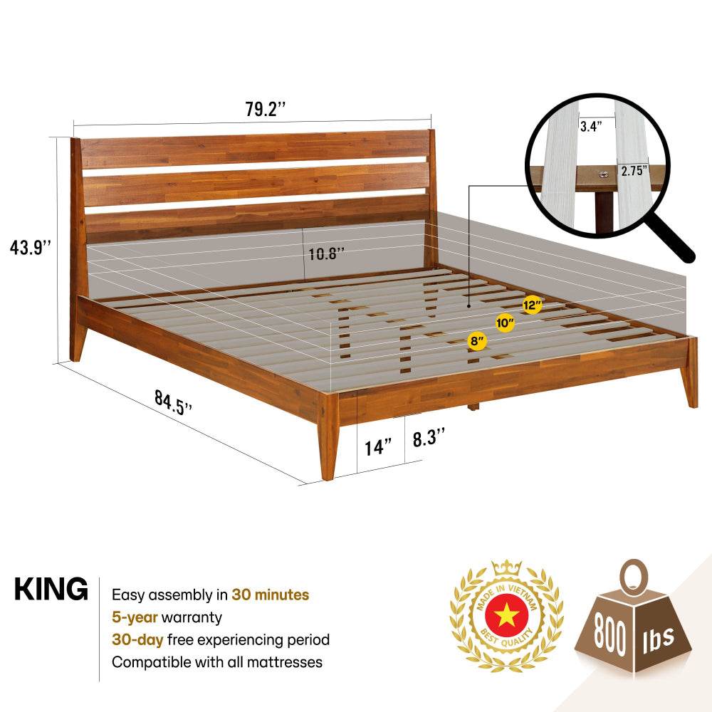 Emery Deluxe Wood Platform Bed Frame - www.Shopthatapp.com