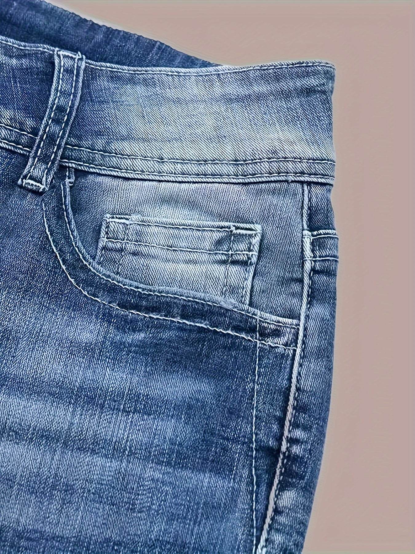 Denim Bell Bottoms – Women’s Retro Flare Stretch Jeans - www.Shopthatapp.com