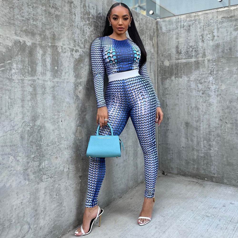 Fashion Skinny 2pcs Printed Athleisure Outfit women - www.Shopthatapp.com