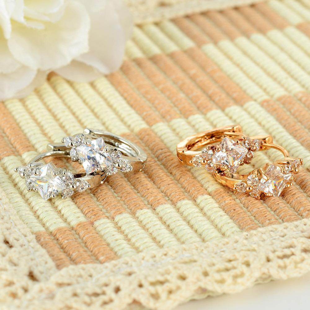 European And American Personalized Square Zircon Earrings - www.Shopthatapp.com