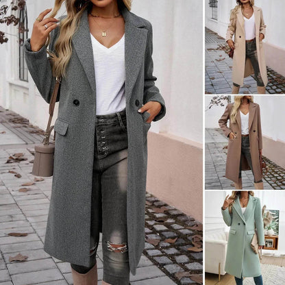 Winter Classy Lapel Trench Coat for women - www.Shopthatapp.com