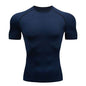 Solid color quick-drying bottoming short sleeve fitness t-shirt top - www.Shopthatapp.com